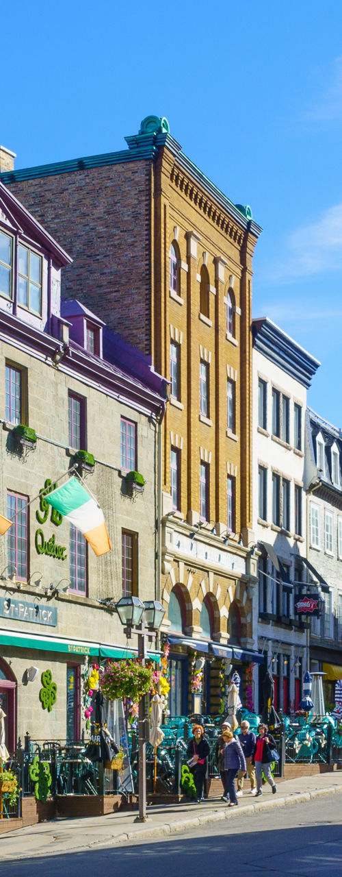 Colorful urban street in Quebec City