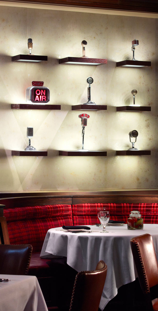 Elegant restaurant interior with table settings