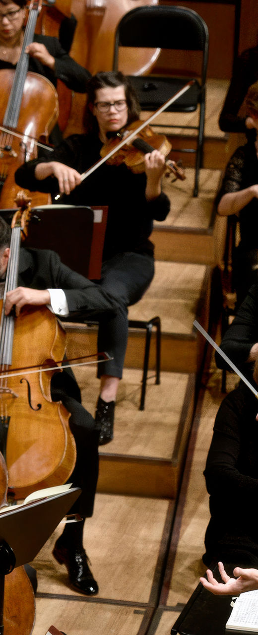Symphony orchestra performing on stage