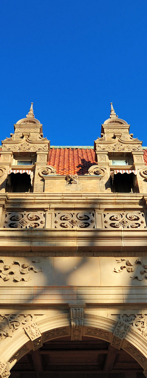 Historic stone building with ornate architecture