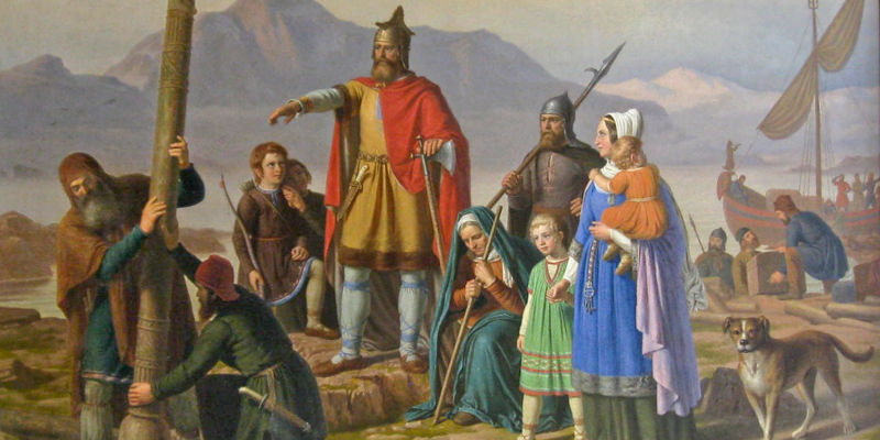 Norse settlers establishing a new coastal homeland