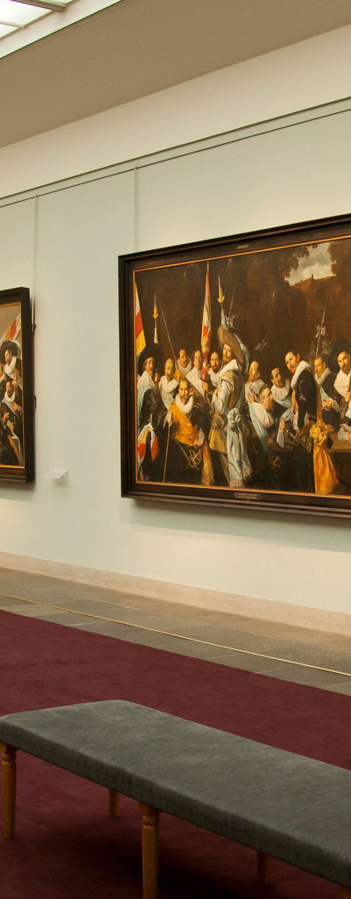Art gallery with large historical paintings