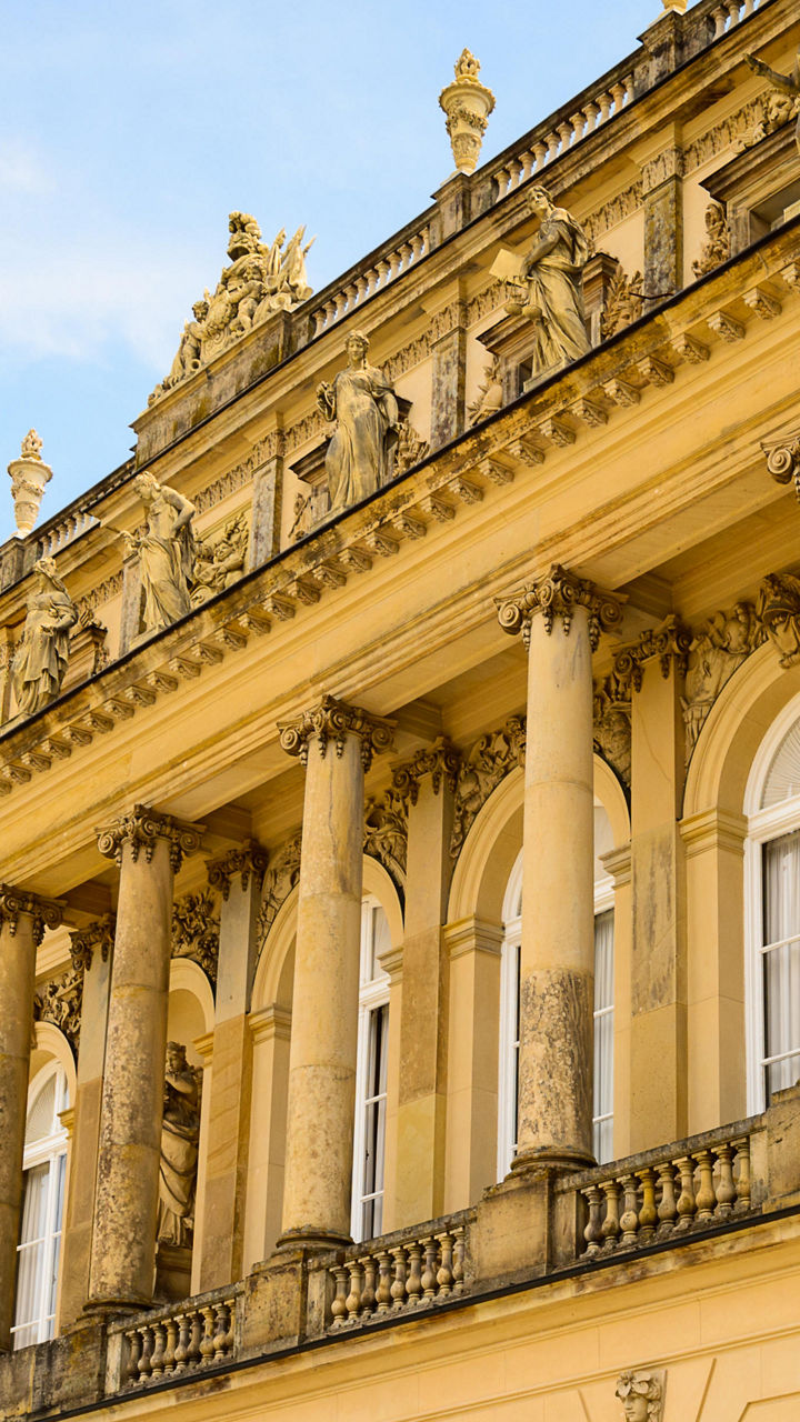 Historic European building with ornate columns