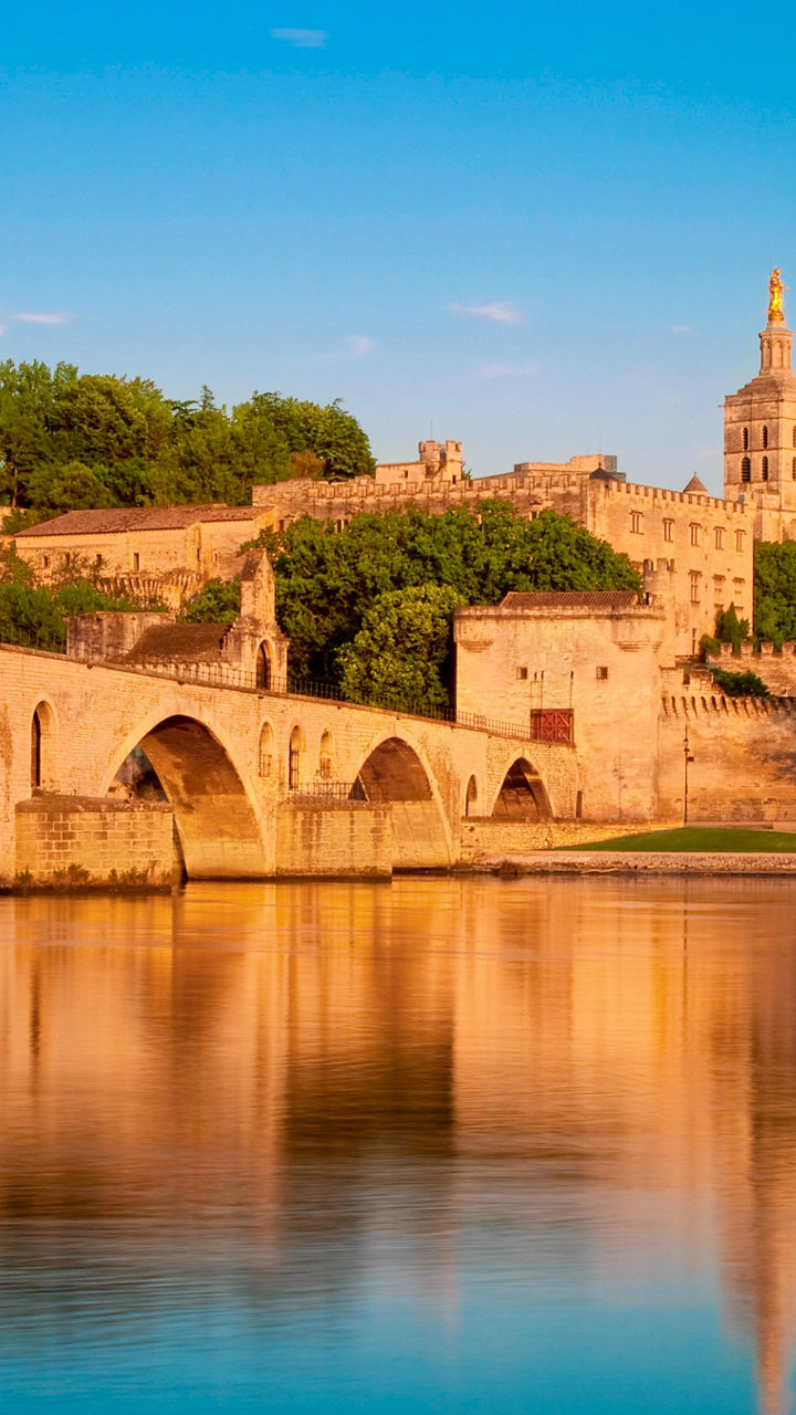 Historic Stone Bridge Over Calm River