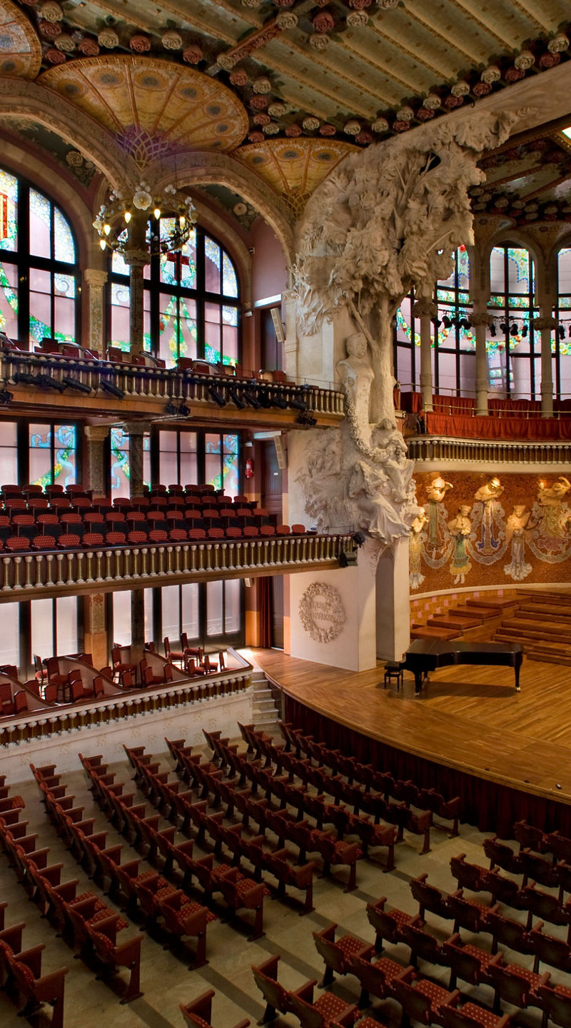 Elegant concert hall with ornate architecture