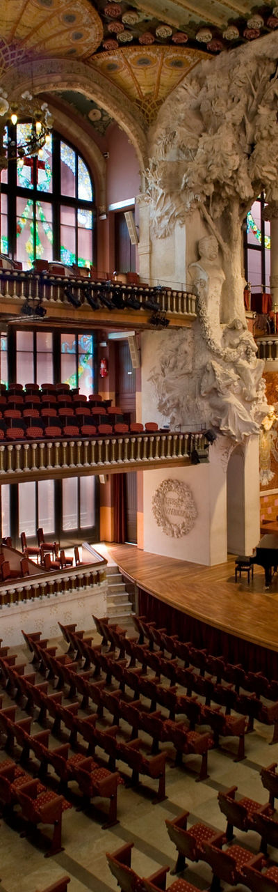 Elegant concert hall with ornate architecture