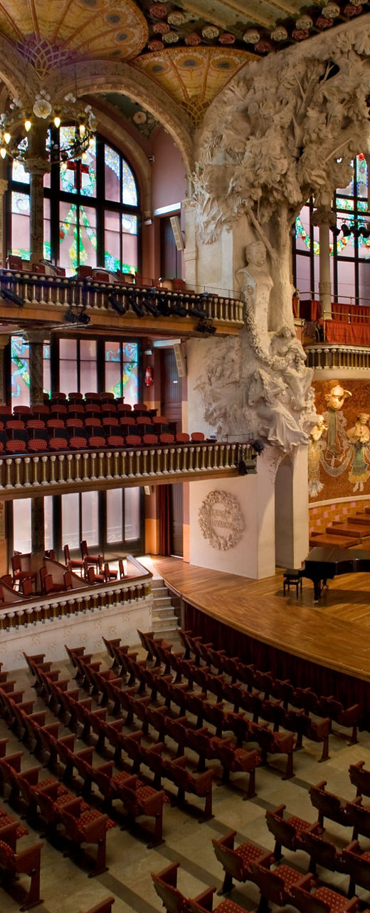 Elegant concert hall with ornate architecture