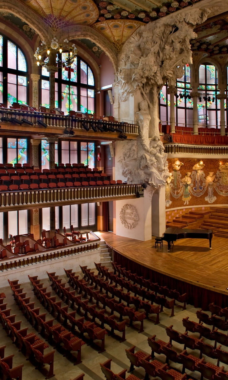 Elegant concert hall with ornate architecture