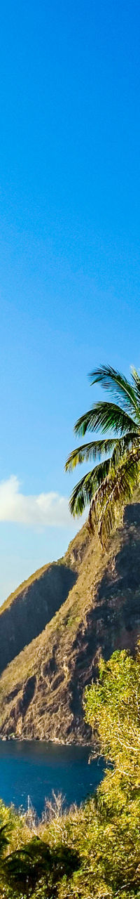 Scenic view of Pitons in St. Lucia