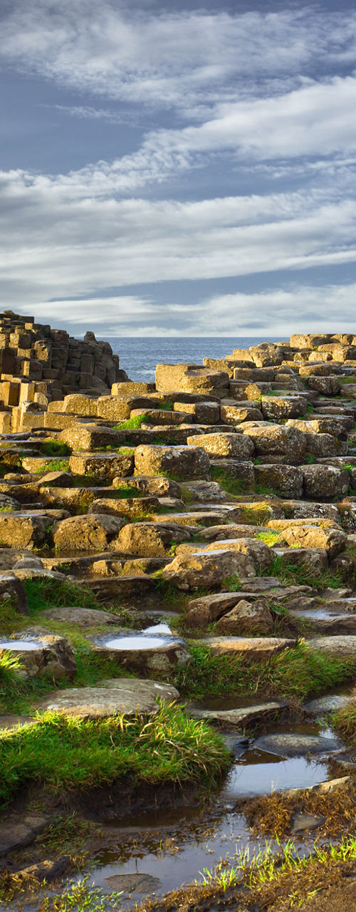 Giant's Causeway under dramatic sky