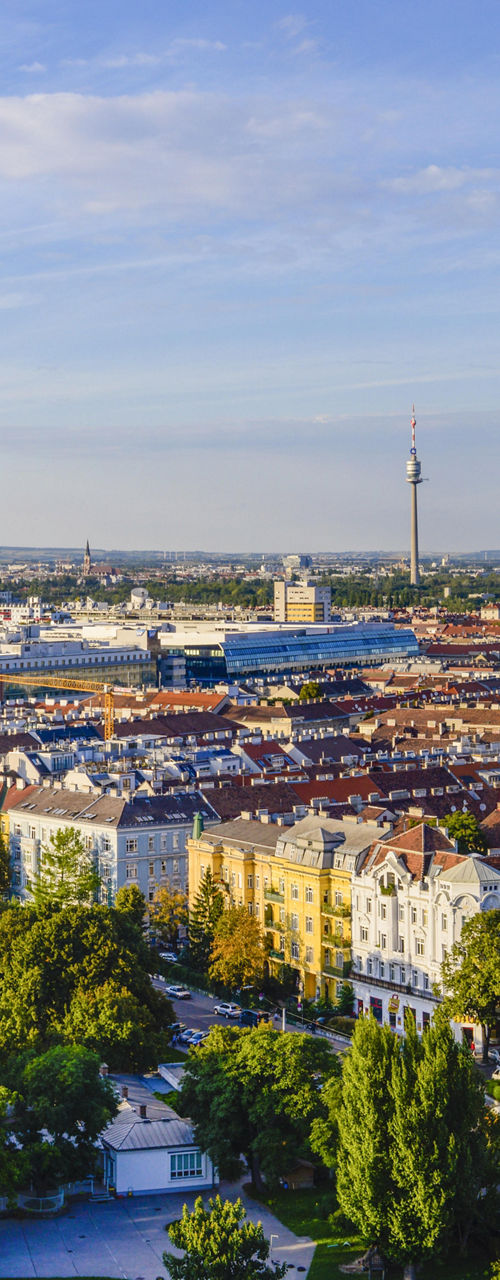 Panoramic view of Vienna cityscape