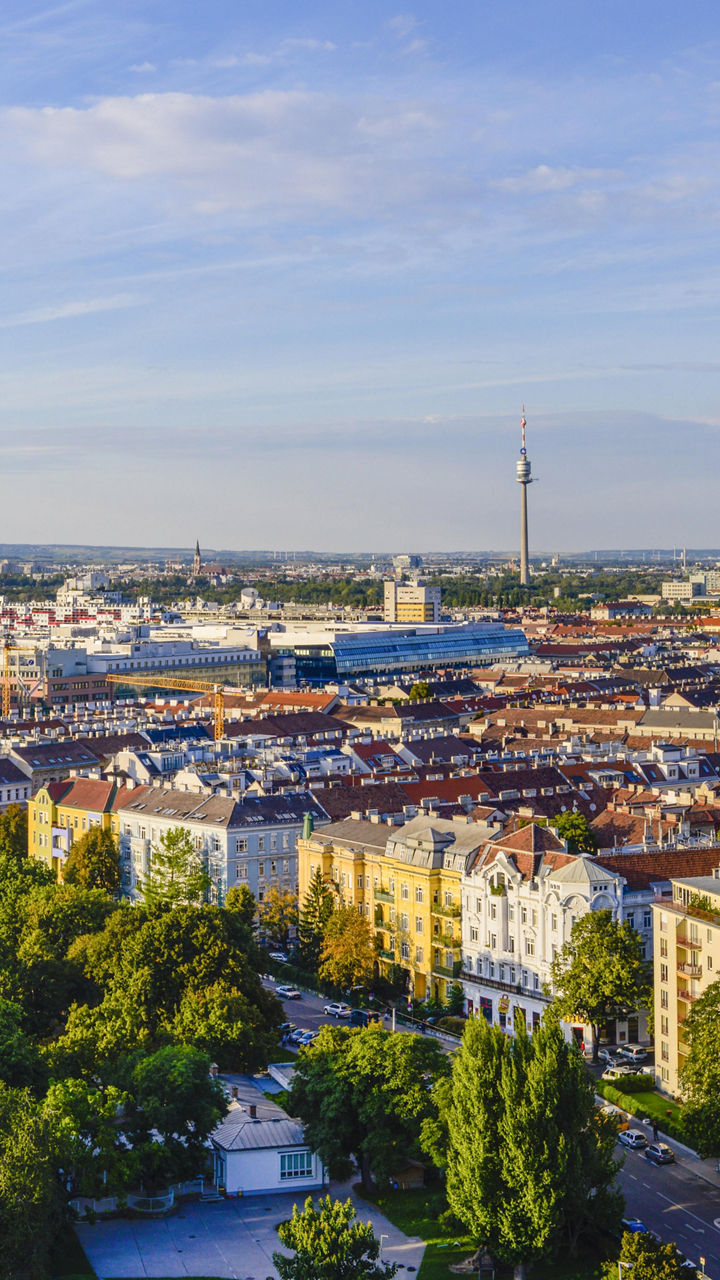 Panoramic view of Vienna cityscape