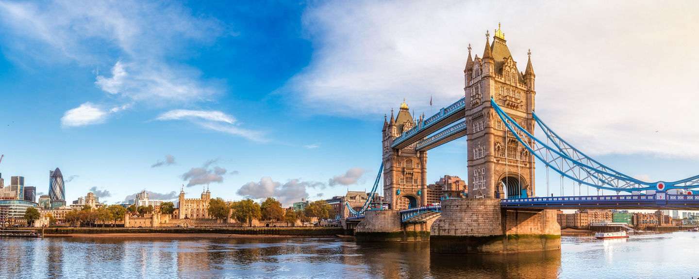 Tower Bridge over River Thames at sunrise