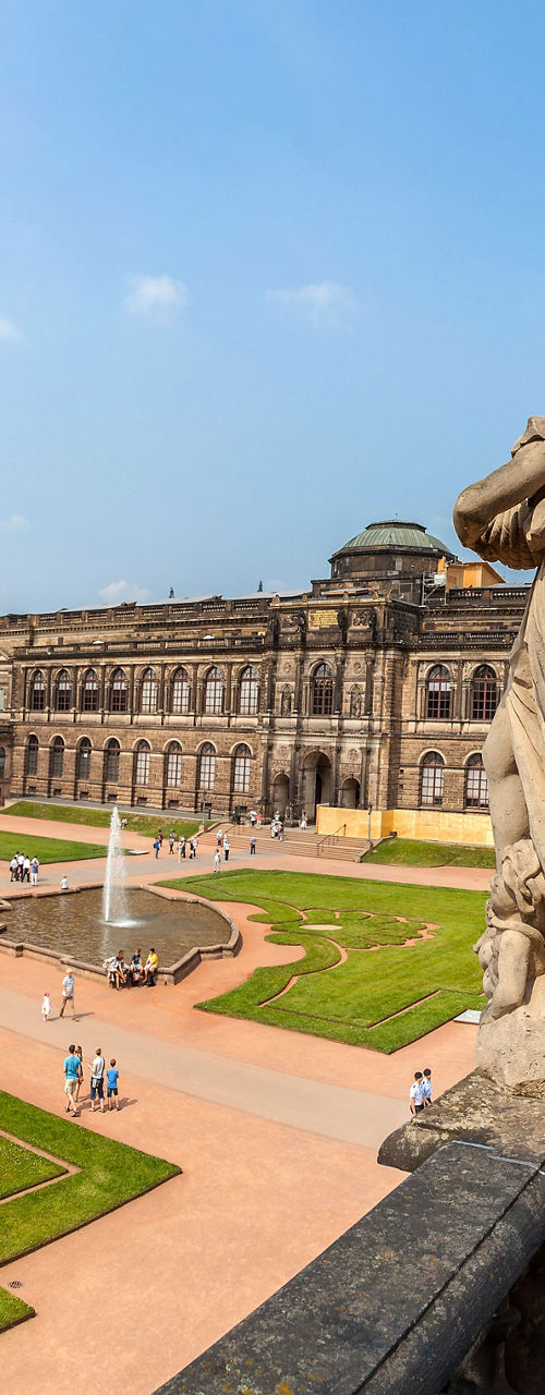 Panoramic view of Zwinger Palace courtyard