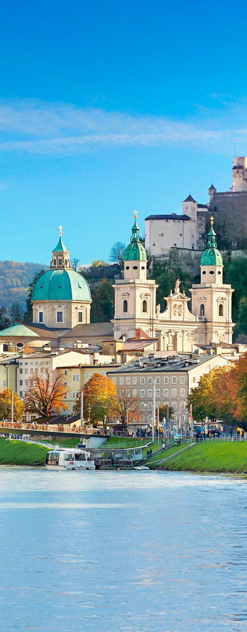 Scenic view of Salzburg with fortress