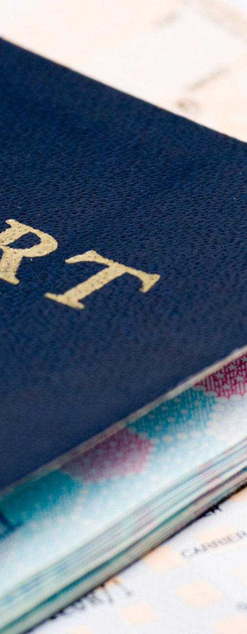 US passport with boarding passes