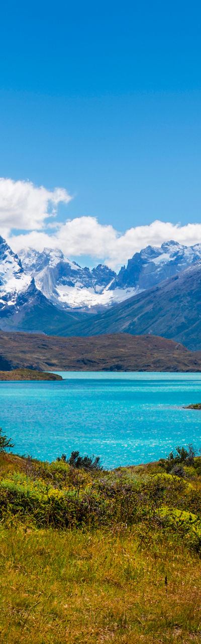 Scenic mountain landscape with turquoise lake