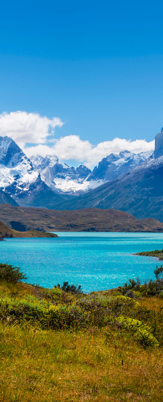 Scenic mountain landscape with turquoise lake