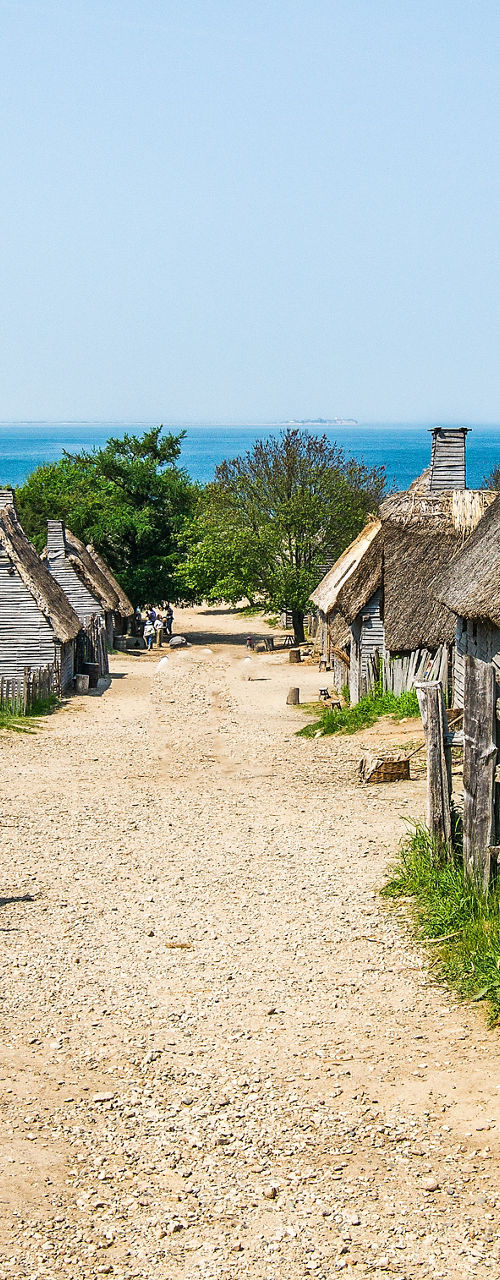 Historic village with ocean view
