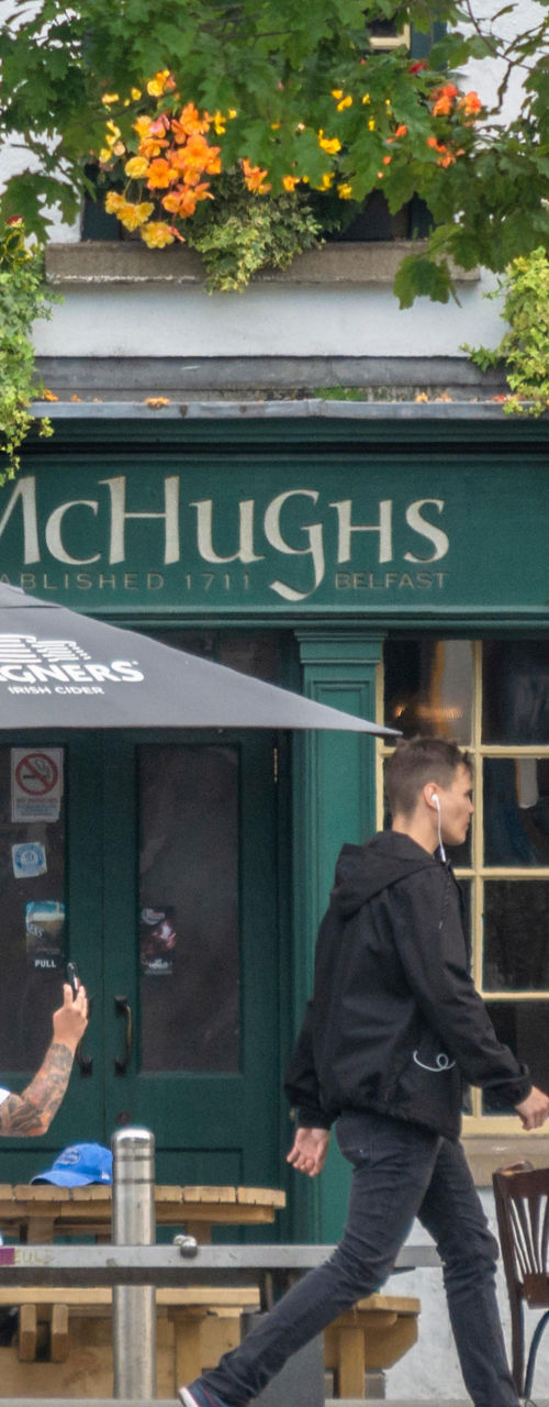 Historic McHughs pub in Belfast street view