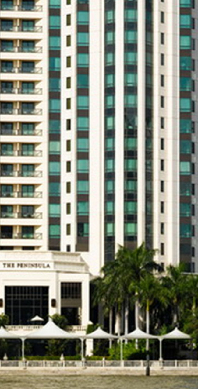 High-rise building with waterfront view