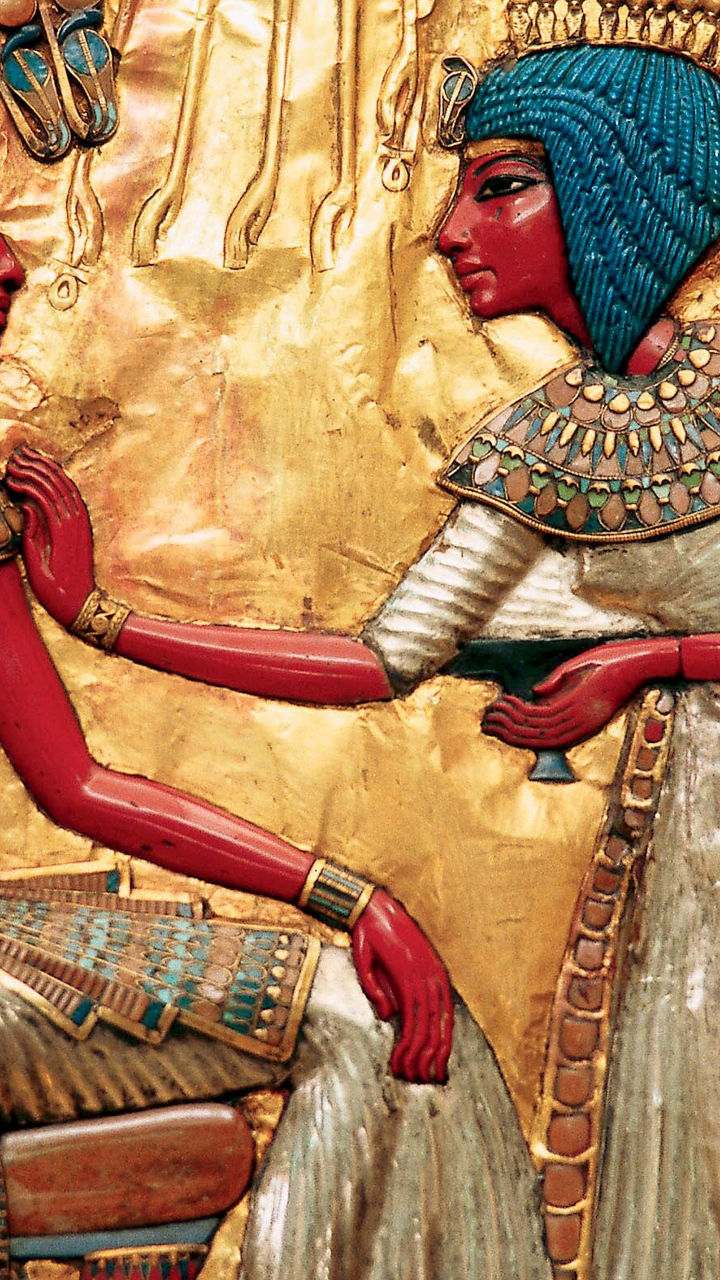 Ancient Egyptian royal artwork in gold