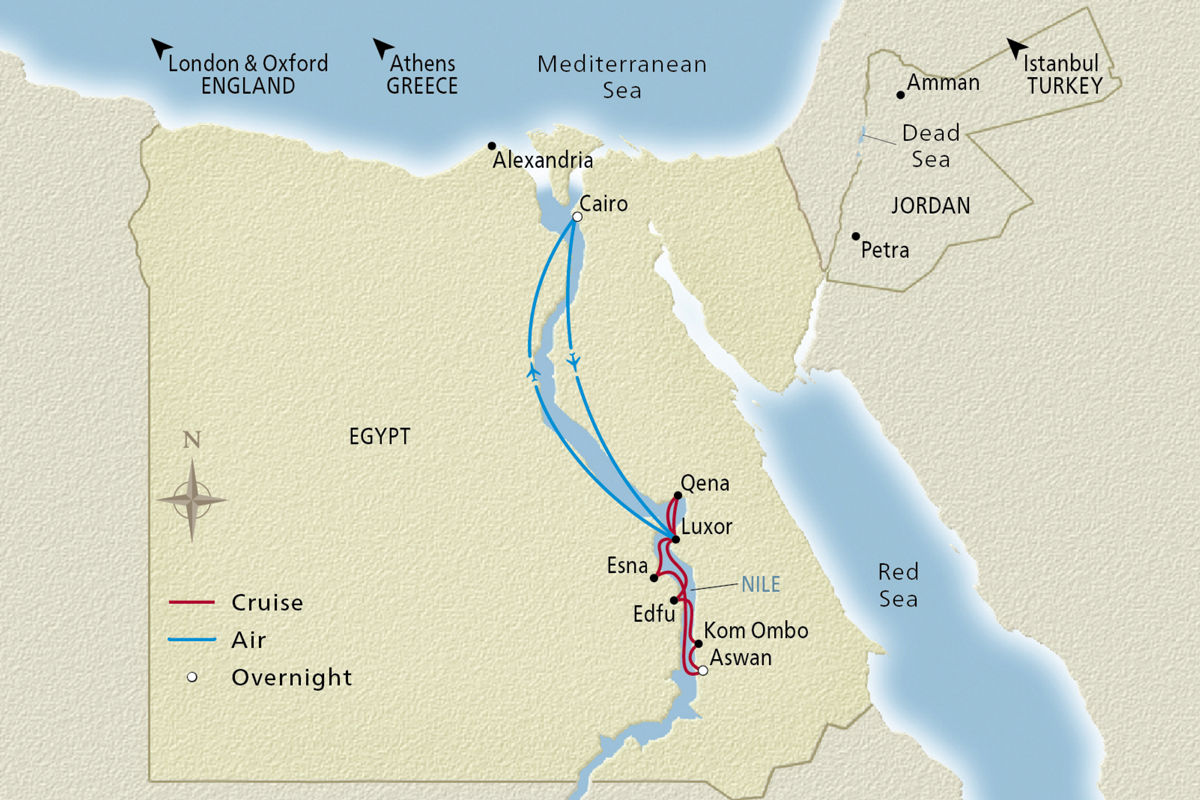 Pharaohs & Pyramids – route map