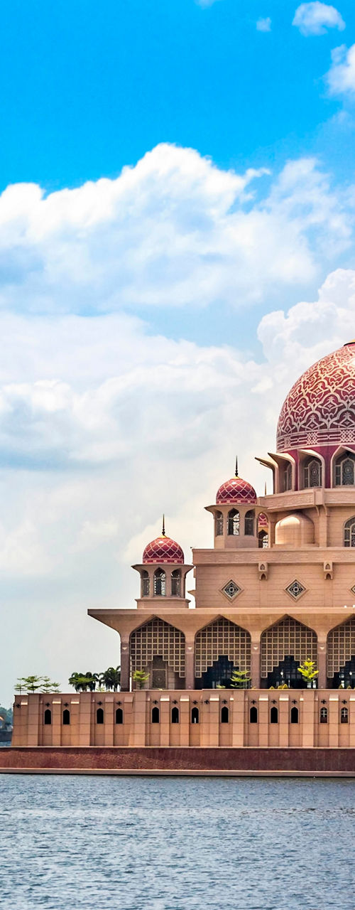 Putra Mosque by serene waterfront view