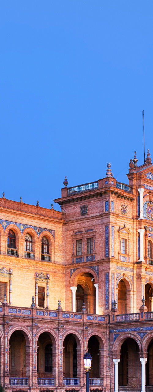 Plaza de España at dusk in Seville
