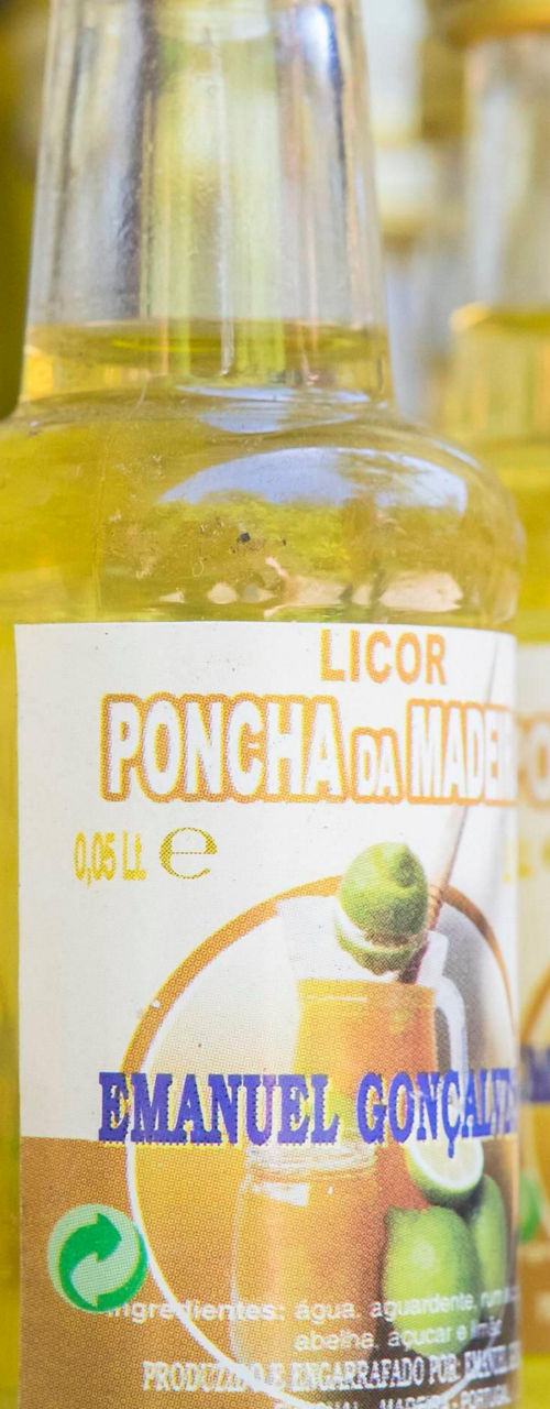 Small bottles of Poncha da Madeira liquor