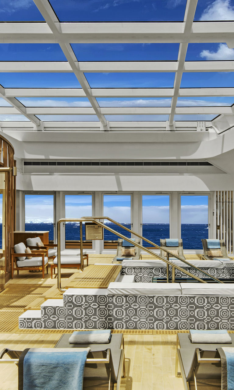 Luxury oceanfront lounge with modern design