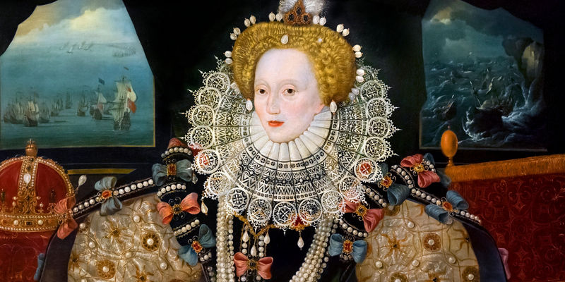 Elizabethan portrait with ornate attire