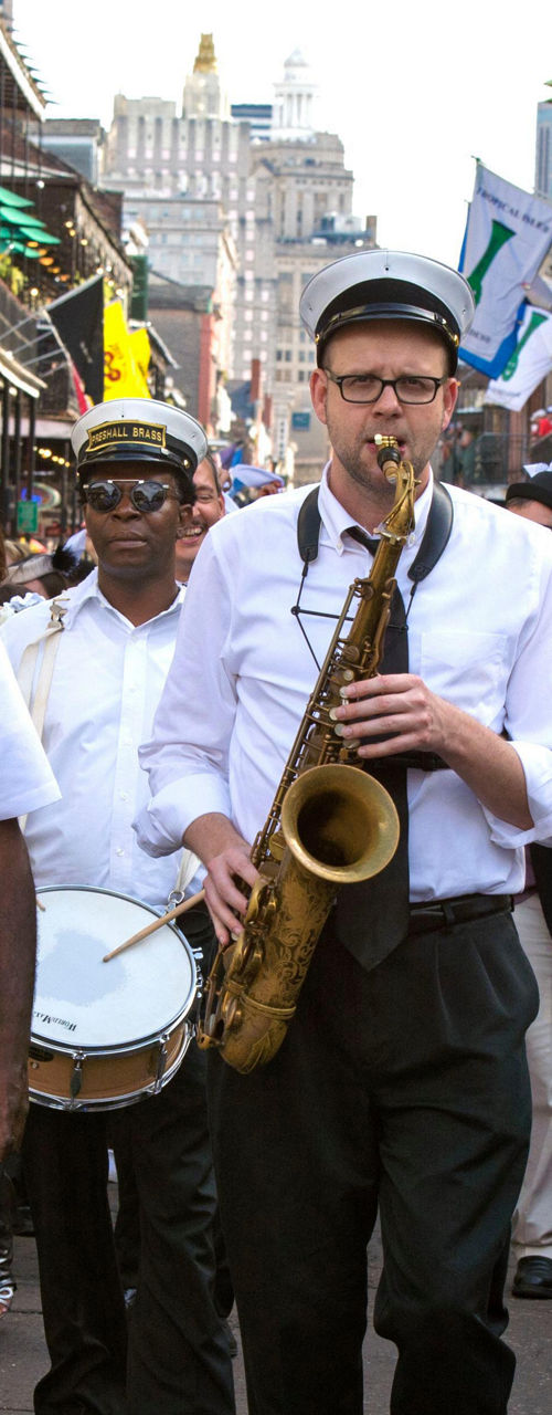 Street jazz band performing in New Orleans