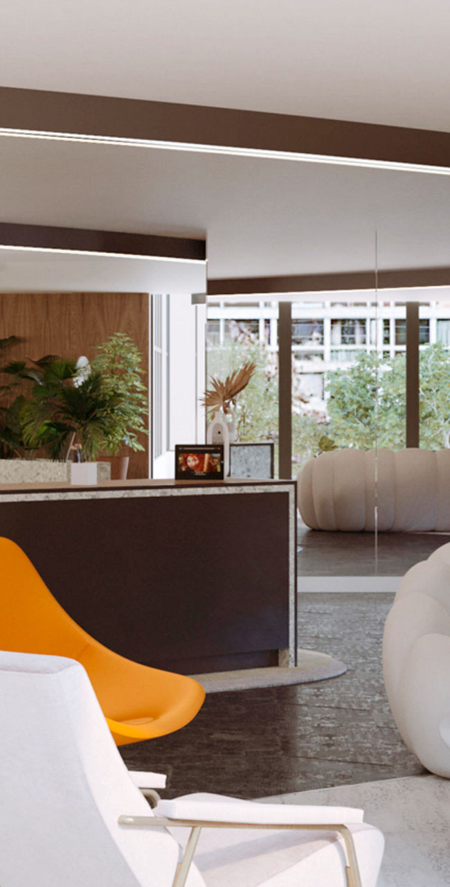 Modern lounge with contemporary furniture