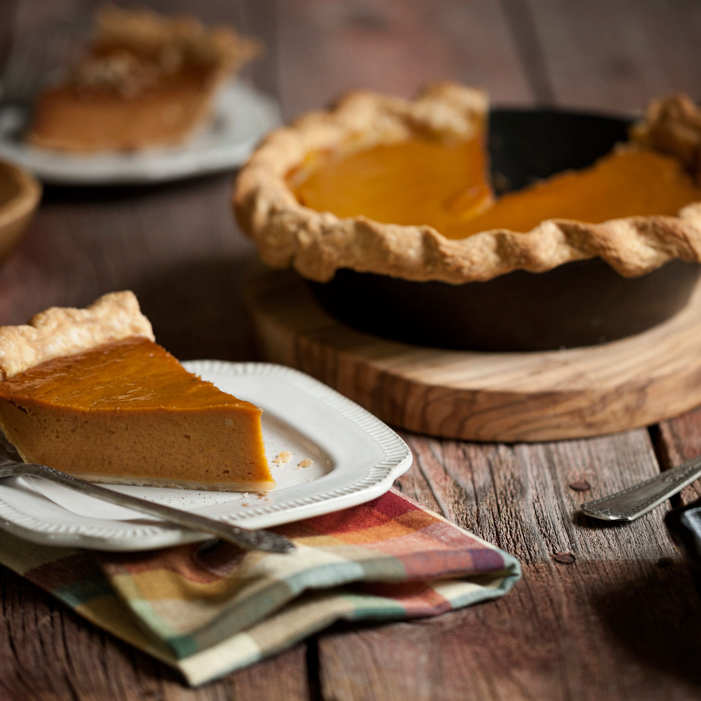 Homemade pumpkin pie with whipped cream