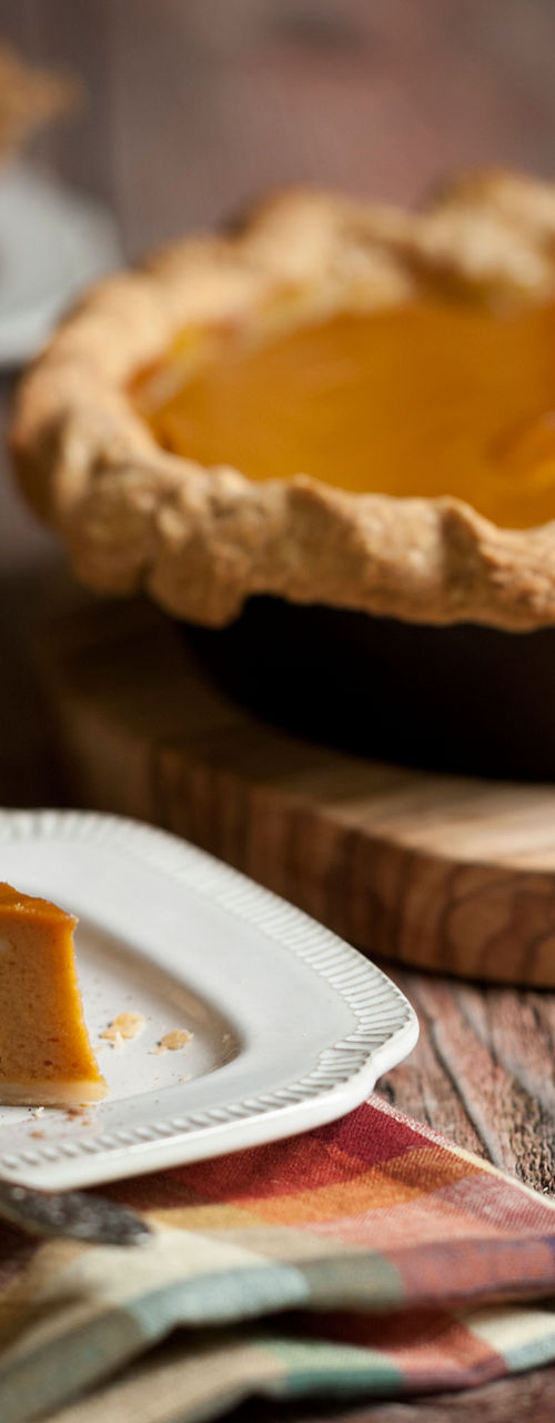 Homemade pumpkin pie with whipped cream