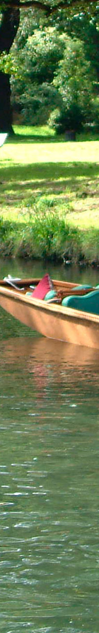People punting along a tranquil river
