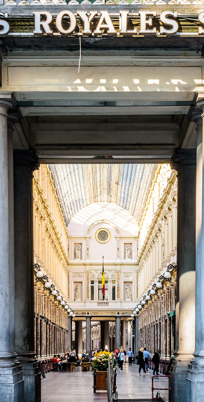 Entrance to Galeries Royales Saint-Hubert in Brussels