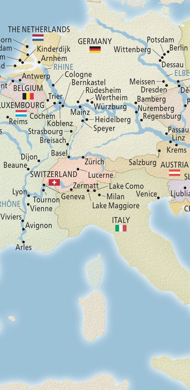 Simplified political map of Europe and surroundings