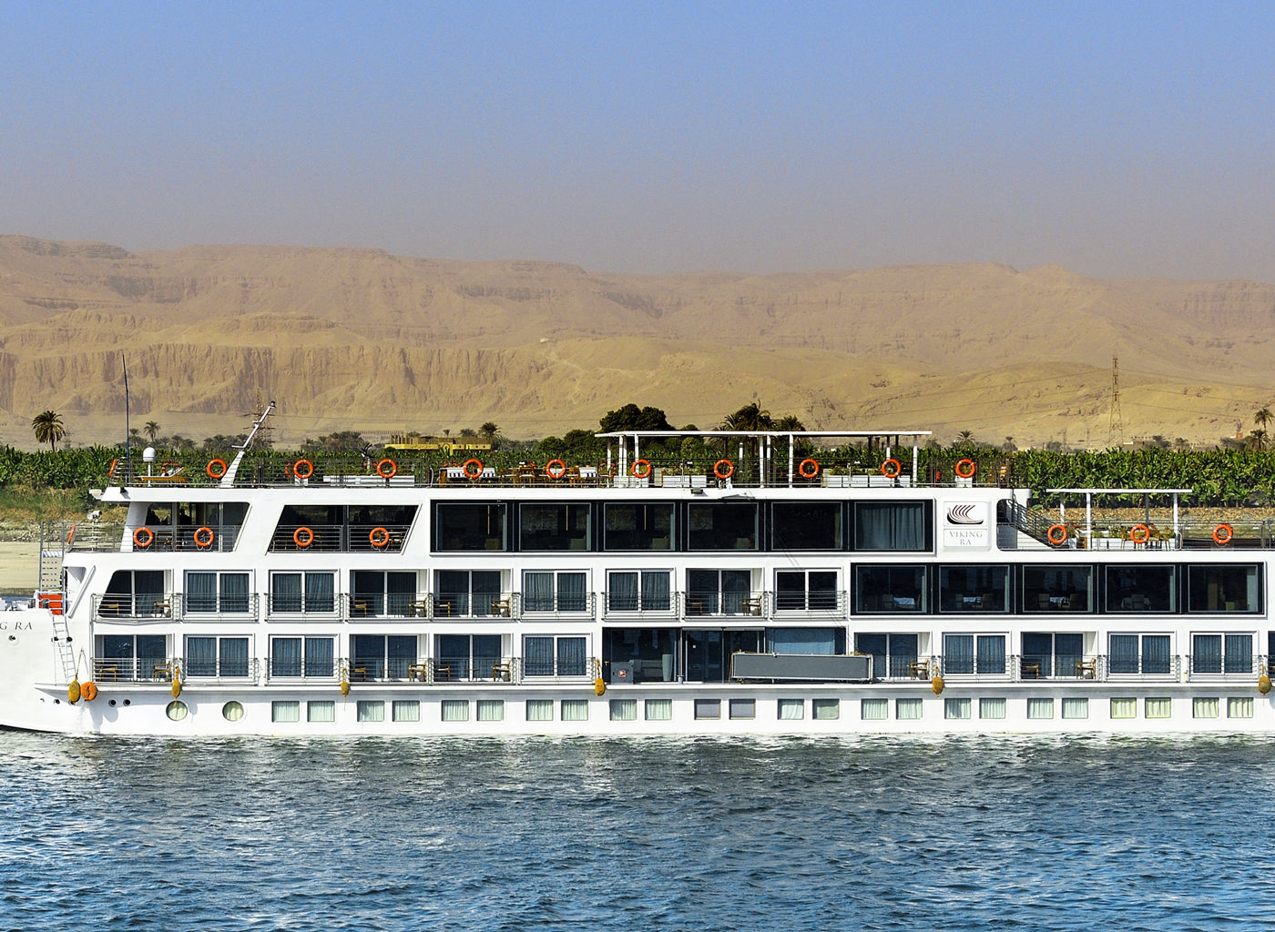 Luxury river cruise ship on Nile River
