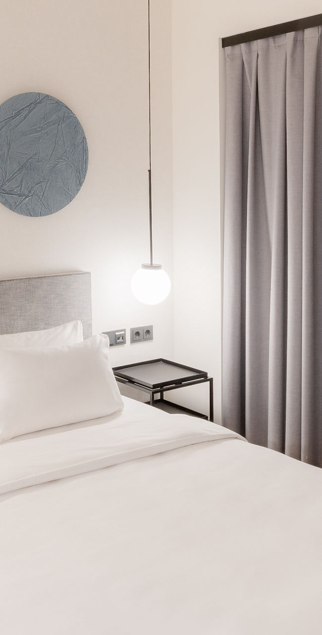Modern hotel room with minimalist design