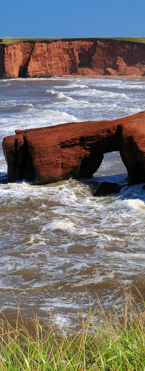 Scenic coastal cliffs with ocean waves
