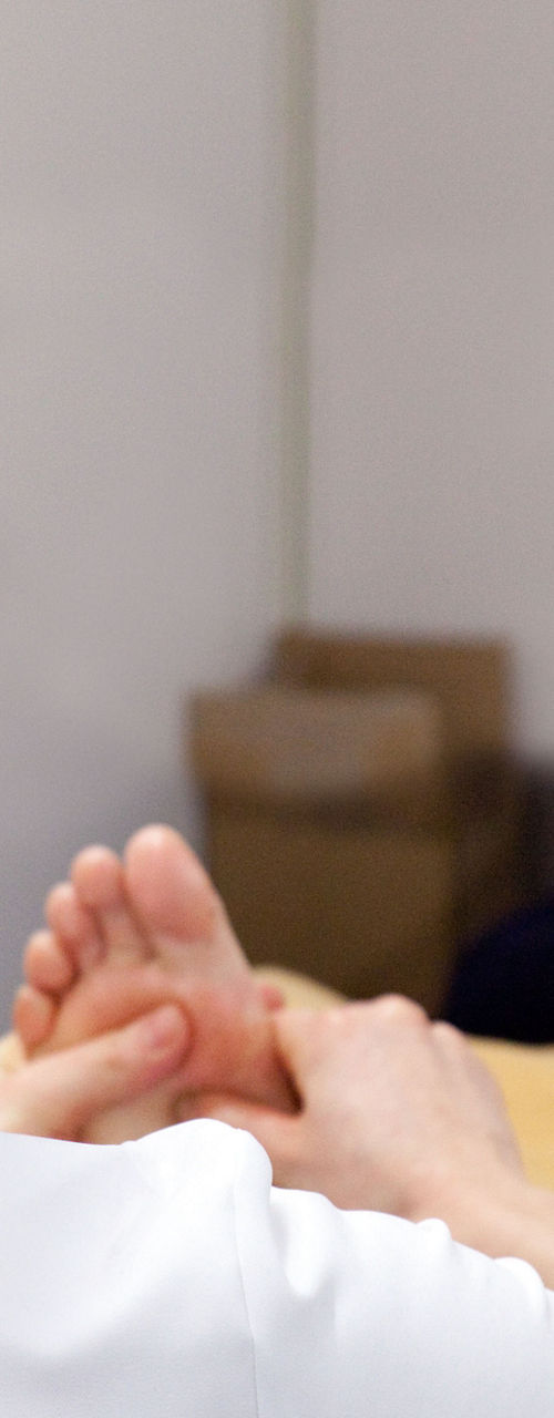 Foot massage therapy in clinic setting