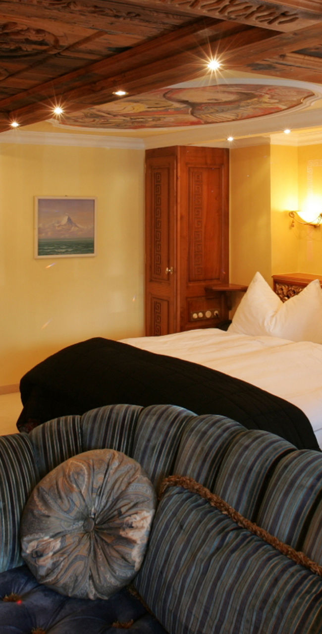 Elegant wooden interior luxury hotel room