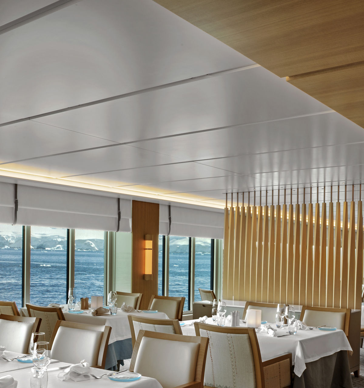 The Restaurant dining room aboard Viking expedition ship