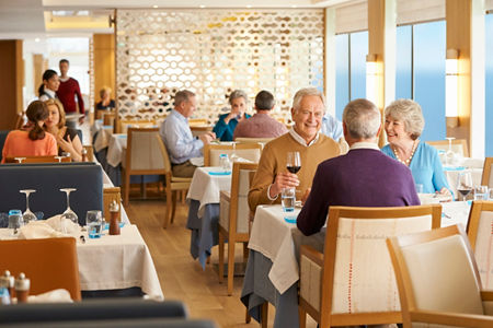 Elegant Restaurant Dining with Mature Guests Socializing