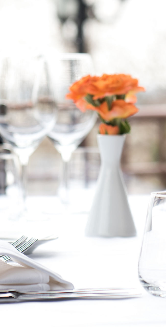 Elegant table setting with glassware