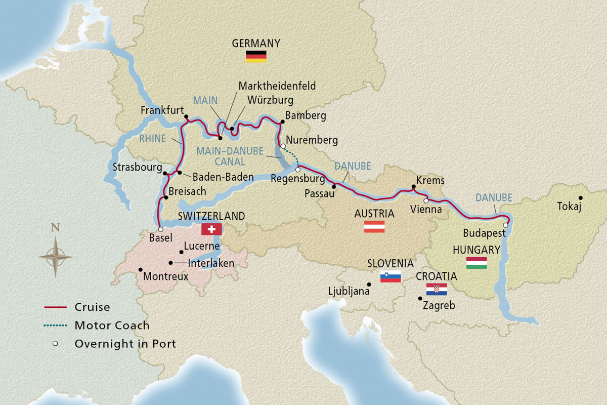 Rhine, Main & Danube Odyssey – route map
