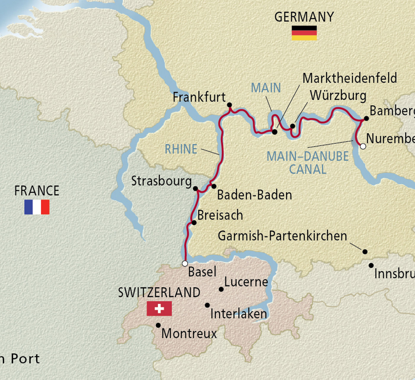 Map of Rhine & Main Explorer itinerary