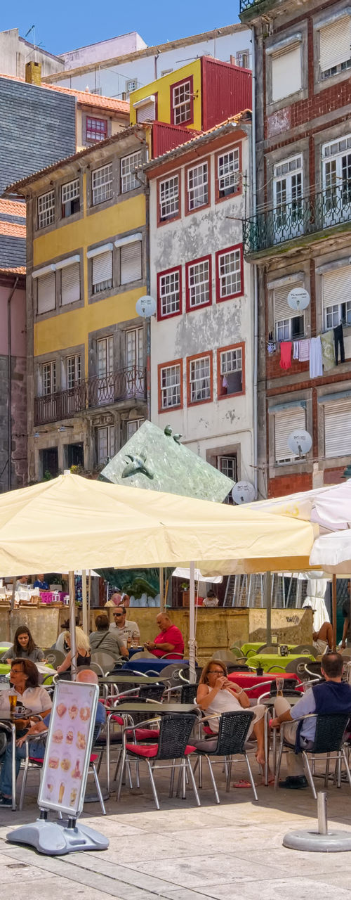Colorful outdoor café in historic city square